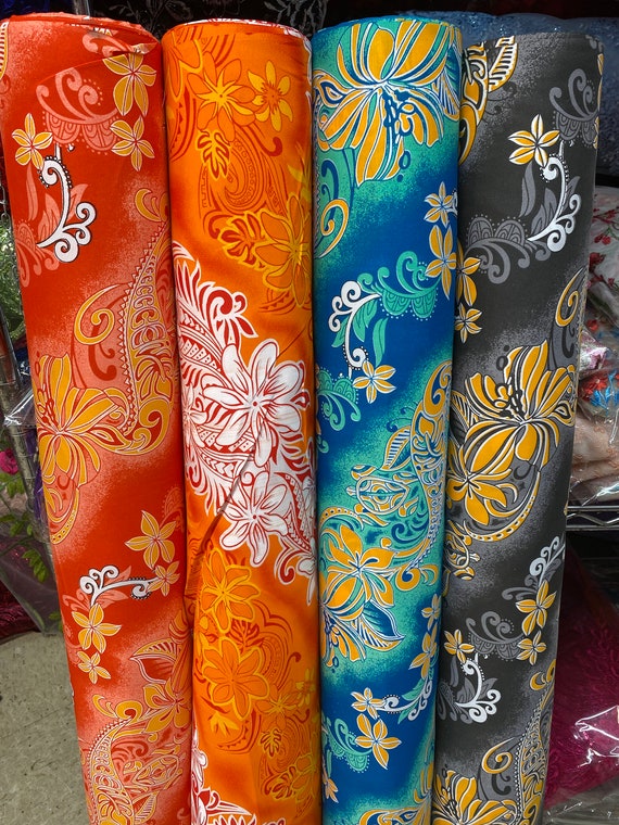 New Aloha Print - Tropical Polynesian Hawaiian Fabric by the Yard
