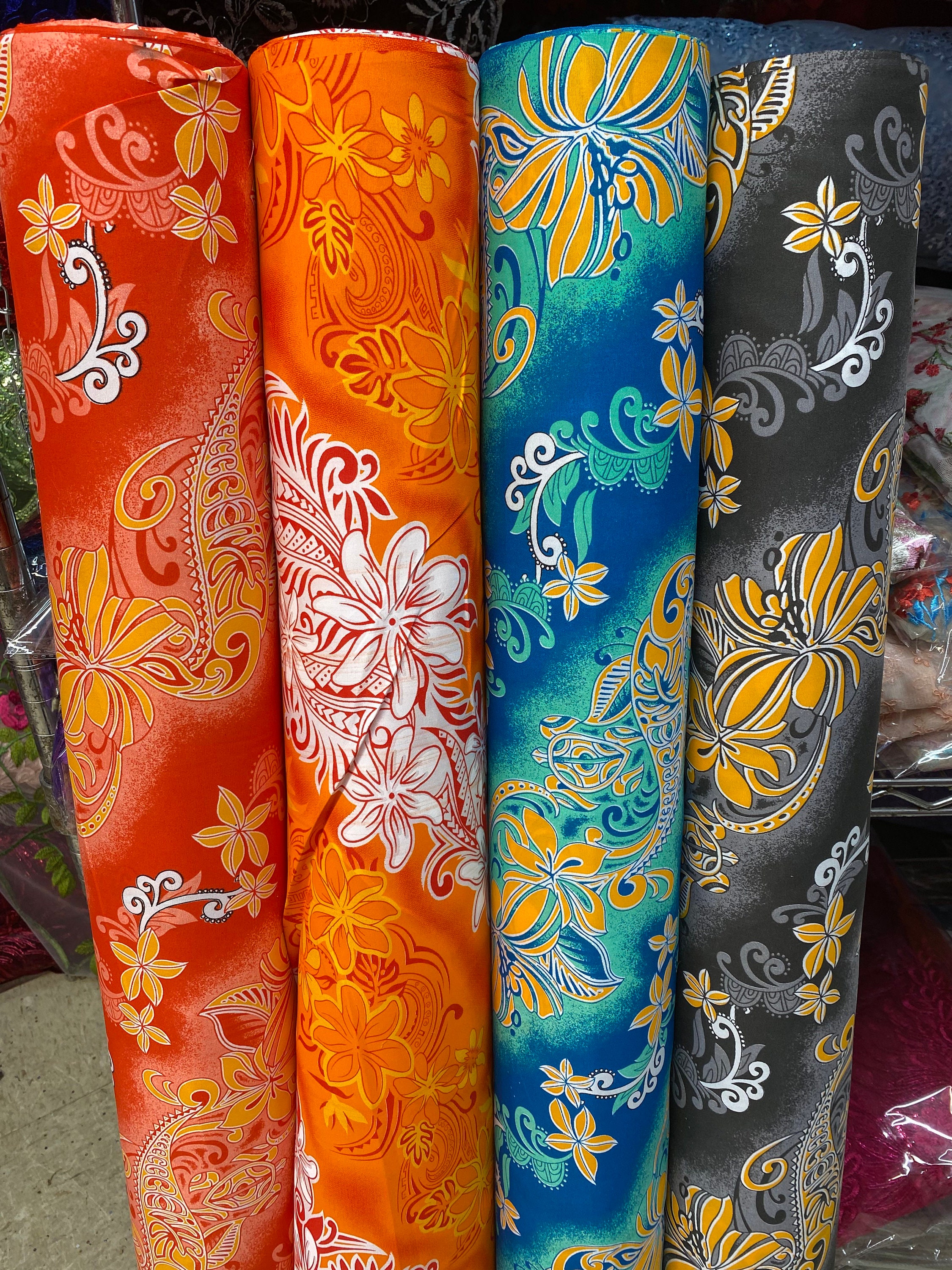 New Aloha Print - Tropical Polynesian Hawaiian Fabric by the Yard