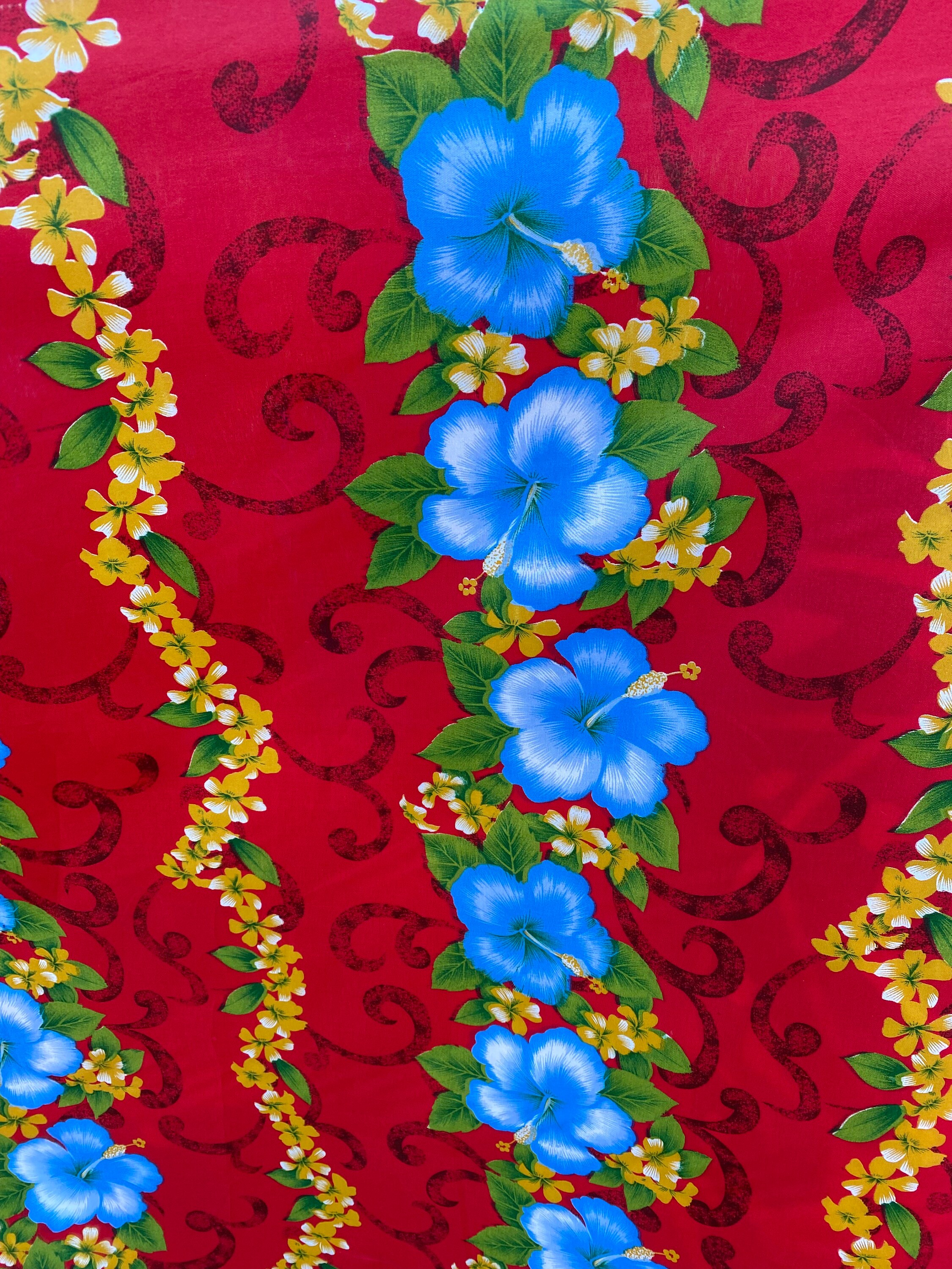 Hawaiian Print Luau Floral Hibiscus Fabric 45
