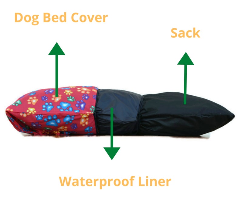 Large Dog Bed Cover Modern Multi Paws Pet Crate Cushion Covers 30 x 40 inches Washable Dog Lover Gift 3 in 1