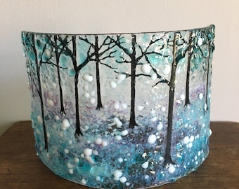 Winter Forest Fused Glass Curve