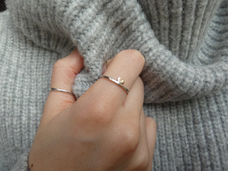 Gold and silver stacking ring