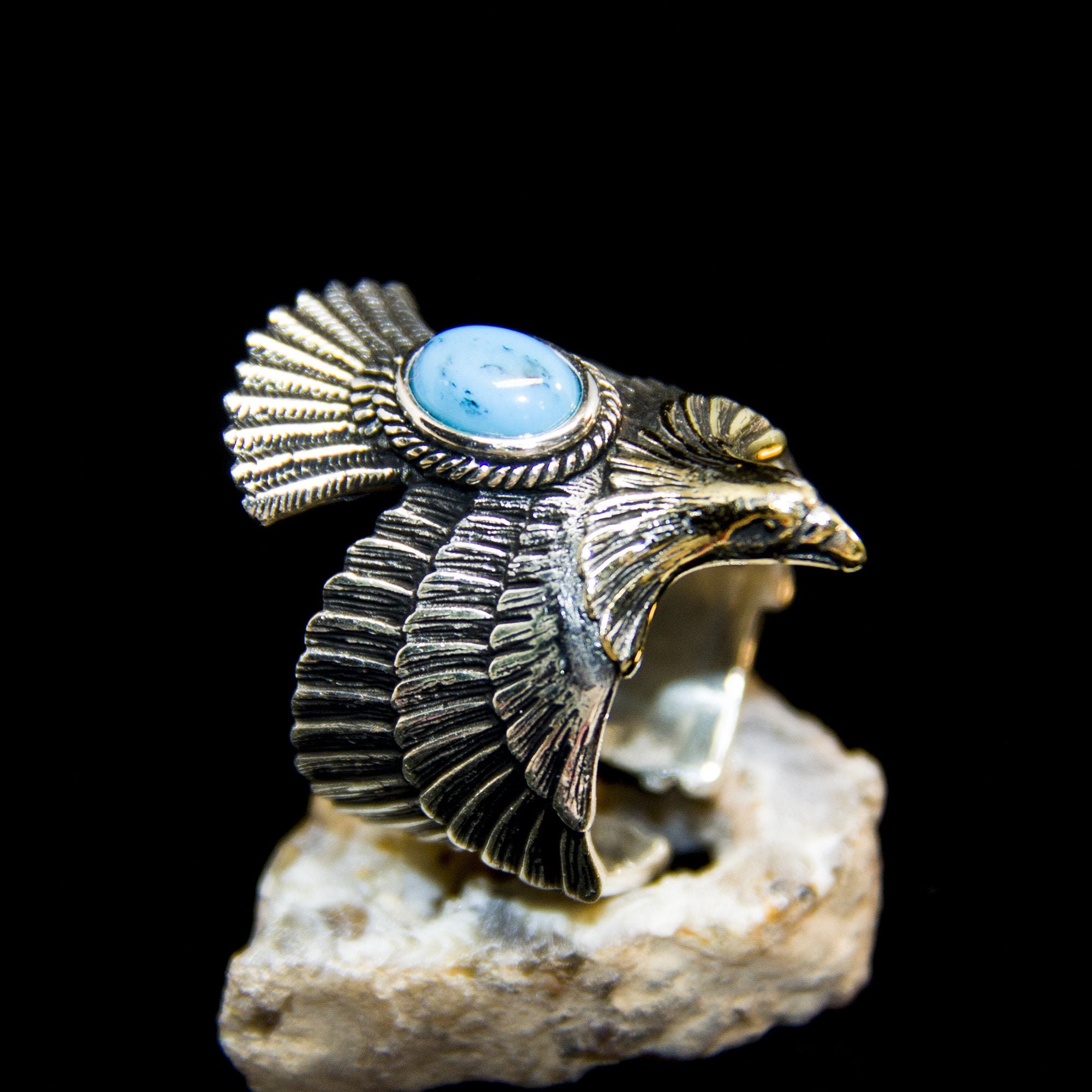 925 Sterling Silver Eagle Ring Mens Rings Boho Ring Gothic Etsy UK