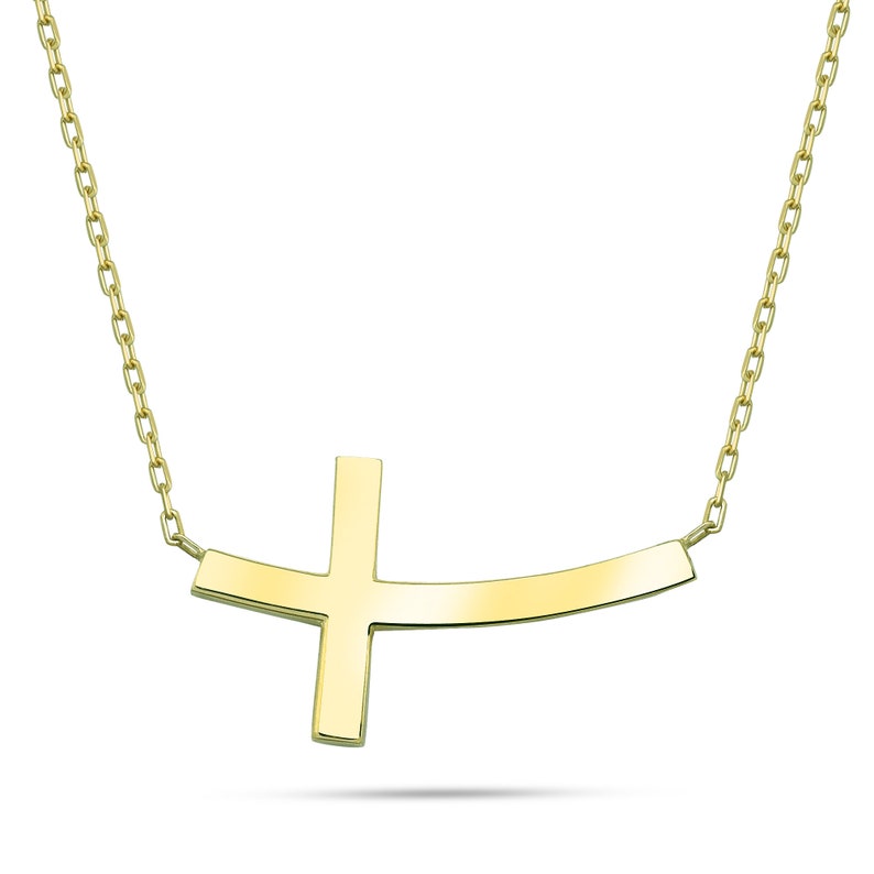 Sideways Cross Necklace for Women Dainty Gold Cross Etsy