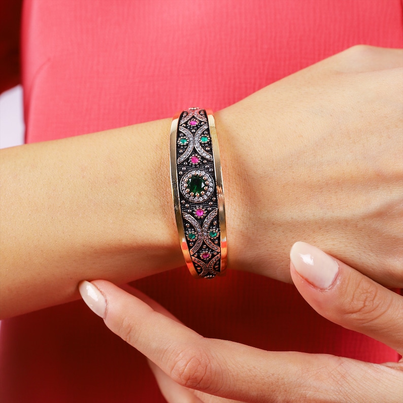 Silver Bracelets For Women Vintage Jewelry Boho Jewelry Cute Bracelets Charm Bracelet Emerald Ruby Bracelet Bangles Bracelets