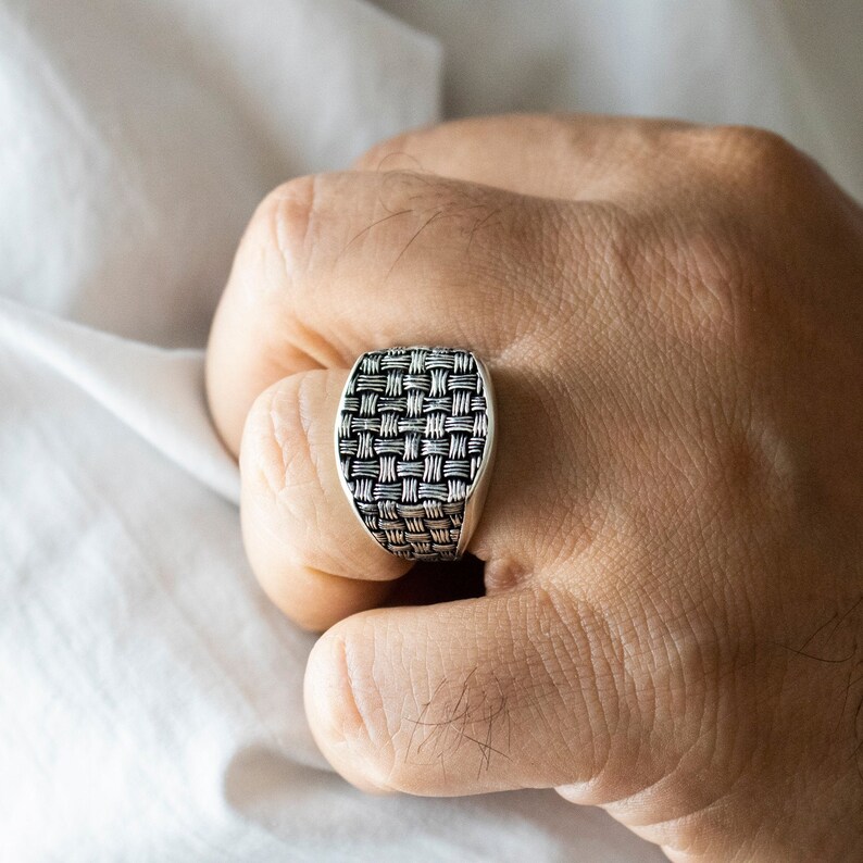 925 Sterling Silver Black Ring Thumb Rings for Women Cool Etsy