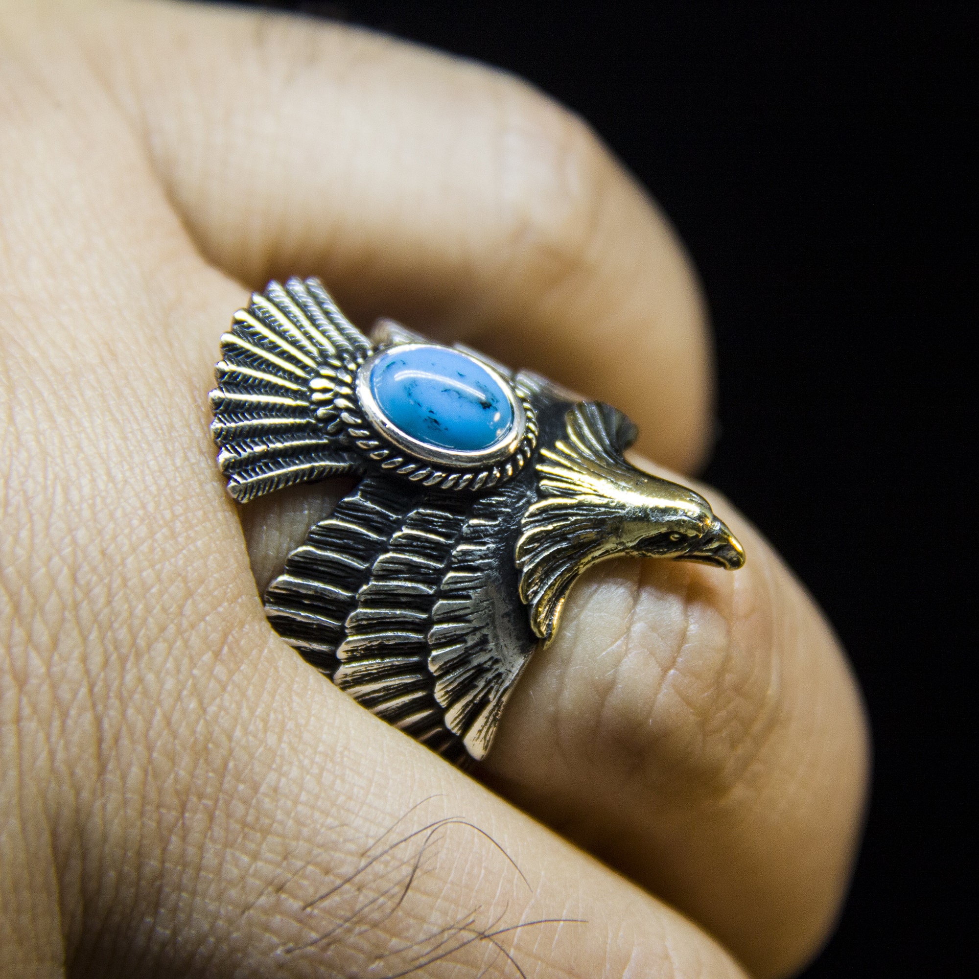 925 Sterling Silver Eagle Ring Mens Rings Boho Ring Gothic Etsy UK