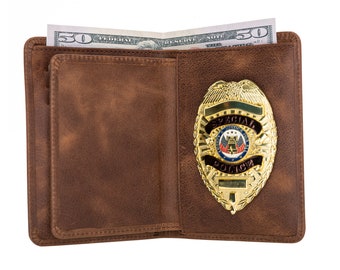 The badge wallet The badge clips multi-function pure leather wallet ba –  Badgecollection