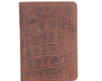 Police Badge Wallet  All Leather Universal Fit- Brown Croc