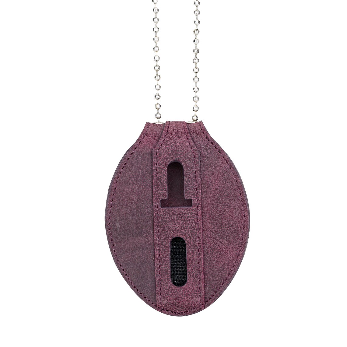 Purple Full Grain Leather Oval Police Badge Holder Belt Clip Etsy