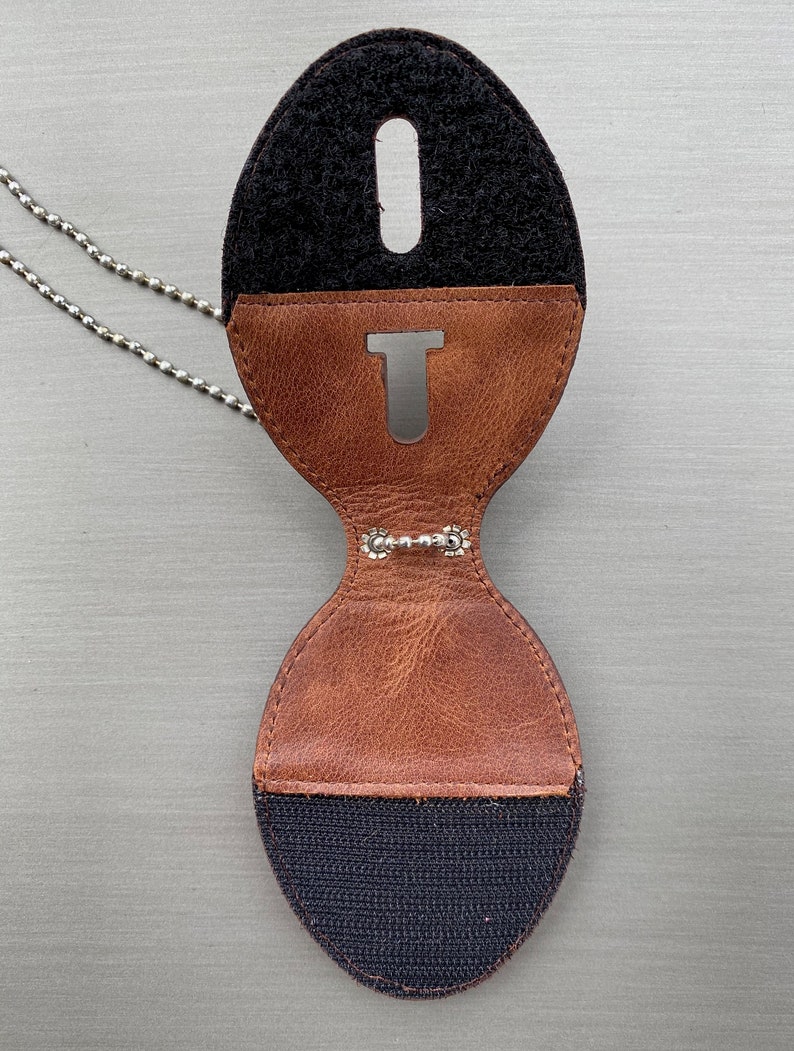 Saddle Brown Full Grain Leather Oval Police Badge Holder Belt Etsy