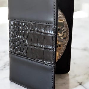 Police Badge Wallet  All Leather Universal Fit-Black Croc