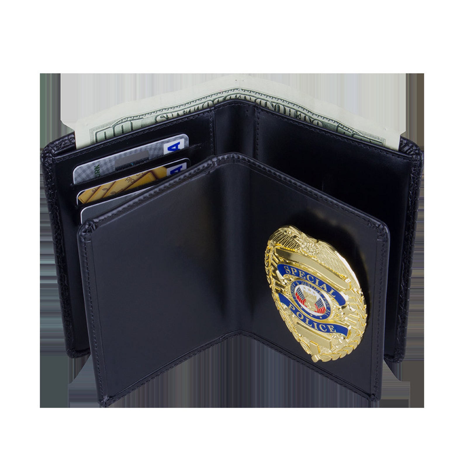 Police Badge Wallet All Leather Universal Fitblack Crocfor Etsy