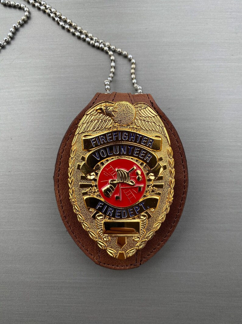 Saddle Brown Full Grain Leather Oval Police Badge Holder Belt Etsy