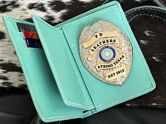 Buy Police Badge Wallet All Leather Universal Fit Turquoise Online in India  