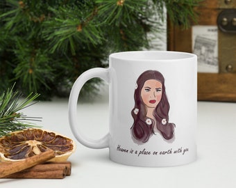 Lana Del Rey (De hemel is een plek op aarde met jou) Mok - Vriendin Vriendin cadeau, Valentijnsdag, Romantisch verjaardagscadeau, Kerstmis.