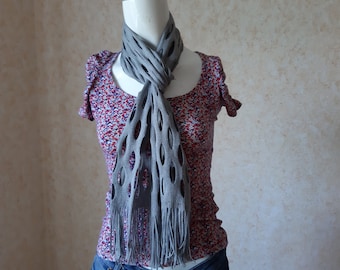 Vintage scarf. Shawl Retro. Gray Scarf. Woman Scarf. Vintage Retro. Scarf for Women. Long Scarf. Vintage muffler. Scarves for women