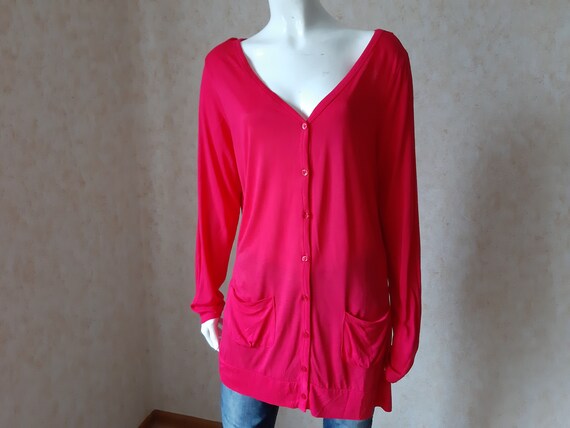 90s Pink Cardigan, Vintage Sweater Cardigan, Vintage Cardigan, Pink Cardigan, Cardigan Sweater, Beyou Cardigan, SIZE XL Cardigan