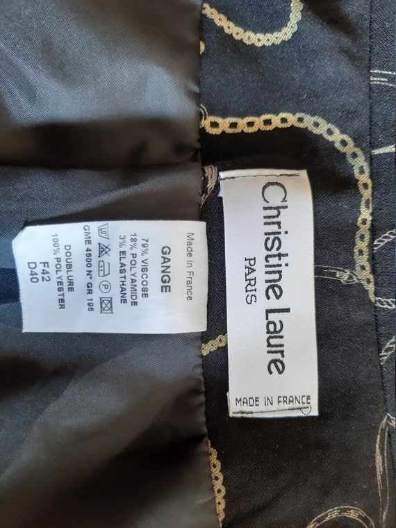 Vintage Christine Laure Blazer Viscose Jacket Women Blazers Black