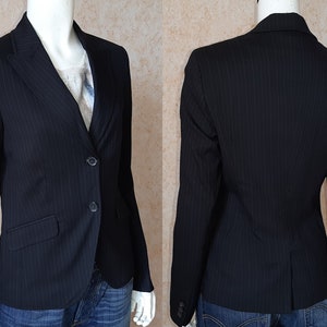Vintage jacket Viscose Jacket Women jacket Black Coat Size US 4 Vintage Lady Button blazer Clasic jacket Office jacket