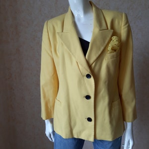 Vintage Escada Margaretha Ley Yellow Jacket Women Blazers Size M 38 Vintage Button blazer Germany blazer Office jacket Classic jacket