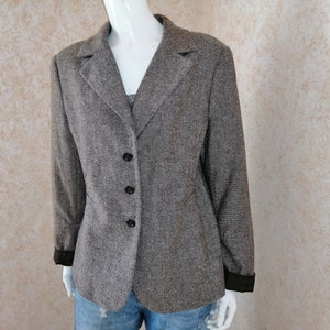 Vintage Gray Blazer Jacket Women Blazers Gray Coat Size L Vintage Lady Button blazer France blazer Office jacket Classic jacket