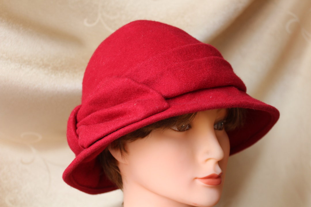 Vintage Fedora Hat. Red Wool Tweed Fedora. Vintage Fedora Hat in Like