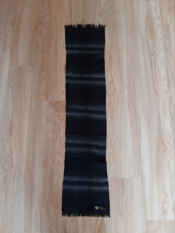 Vintage Wool Black scarf. Shawl Retro. Unisex Sca… - image 6