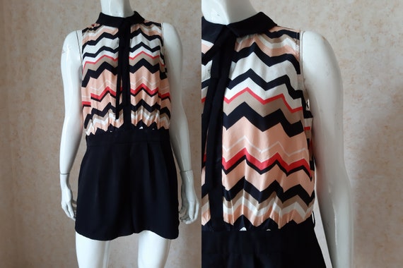 tight at the waist Vintage French sleeveless fluid heart-masked dress sundam dress in multicolored viscose cotton