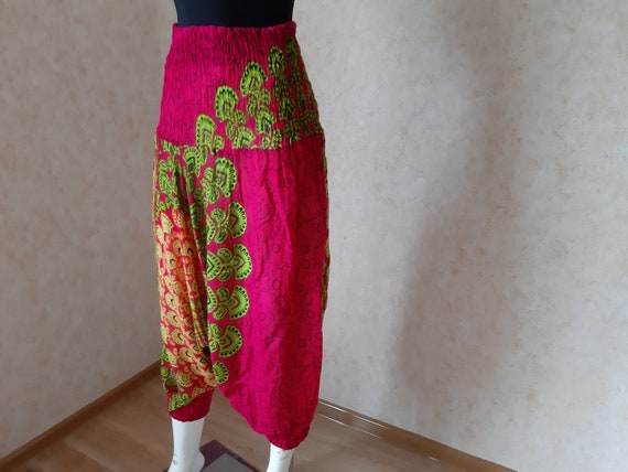 Vintage Cotton Baggy Fit Harem Silk Pants Women's… - image 3