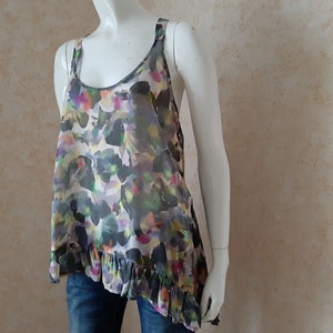 Vintage 1980s Ladies shirt Multicolored Top Blouse SIZE M US 6 Vintage top Blouse Vintage women&#39;s blouse Hippy blouse Woman shirt
