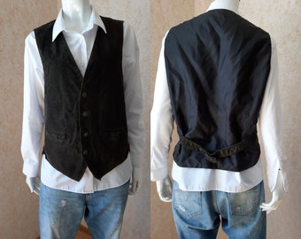 Vintage vest Suede vest 1970" vest Vintage jacket Patchwork style S Size vest Leather Bohemian vest Jacket for men Leather vest for Women