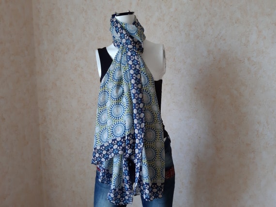 BIG Vintage scarf. Shawl Retro. Multicolored Scar… - image 1