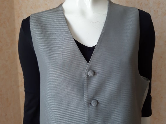 Vintage vest Gray Wool Viscose Folk Vest Vintage … - image 3