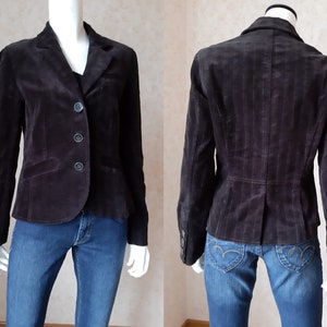 Vintage Blazer Cotton Jacket Women Blazers Brown Coat Size M/L US 10 Vintage Lady Office jacket Women jacket Elegant blazer