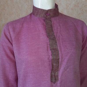 Vintage Indian long Shirt, Vintage Purple Blouse, Women bohemian blouse, Tops Casual, Hippie Clothes, Boho Clothing, men&#39;s Shirt Linen Shirt