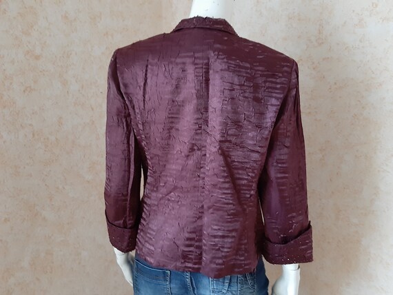 Vintage Rayon jacket Rayon Burgundy Women jacket … - image 6