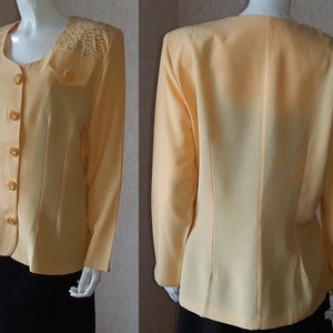 Vintage Viscose Yellow Blouse Viscose Shirt Women Button Tops Casual Hippie Clothes Boho Clothing Womens Clothing L size Shirt