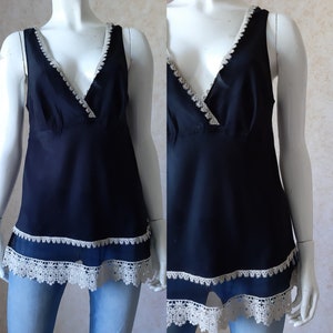 Vintage Silk Shirt, Vintage blue Blouse, Cotton Shirt, Tops Casual, Hippie Clothes, Womens Clothing, US 8 UK 12 size M Shirt