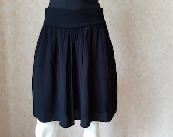 Vintage Black skirt, Mini Skirt, Office business style, Womens 34 size XS, US 2, UK 6, A-line skirt, Avant Premiere skirt