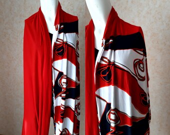 BIG Vintage scarf. Shawl Retro. Unisex Scarf. Red Scarf. Woman Scarf. Scarves for women. Long Scarf. Vintage muffler.