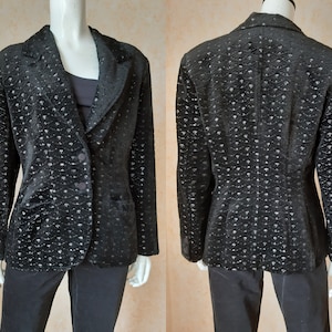Vintage Blazer Cotton Jacket Women Blazers Black Coat Size M Vintage Lady Office jacket Women jacket Elegant blazer Italy jacket