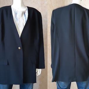 Women Blazers Black Coat Size 48 Vintage Lady Button blazer classic blazer Office jacket Classic jacket Switzerland blazer