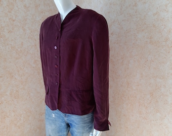 Vintage Violet jacket Silk Jacket Women jacket Violet Coat Size L US 10 Vintage Lady Button blazer Clasic jacket Office jacket
