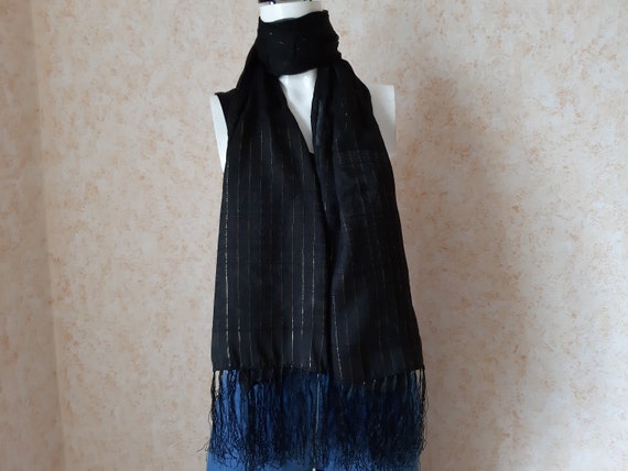 Vintage scarf. Shawl Retro. Black Scarf. Woman Sc… - image 5