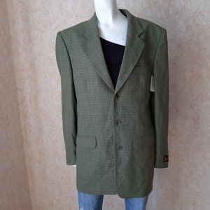 Vintage Wool Blazer Retro Jacket Men&#39;s Blazers Gray Coat Size XL Vintage Dandy Elegant wool blazer Button blazer Italy Jacket