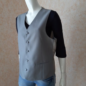 Vintage vest Gray Wool Viscose Folk Vest Vintage jacket Patchwork style M Size vest Wool Bohemian Jacket for men Vest for men