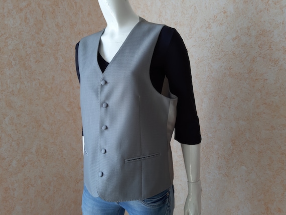 Vintage vest Gray Wool Viscose Folk Vest Vintage … - image 1