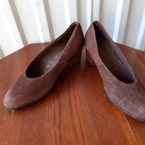 Vintage Brown Shoes Leather Women Shoes Heeled Shoes Vanessa Shoes Size 37 EU / 6.5 US / 4 UK