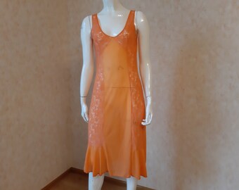 Vintage dress sexy party evening Orange dress M size Fashion dress Occasion dress Cocktail Dress Dance dress Summer dress Womens Nightdress